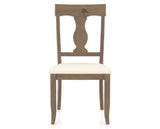 Canadel Champlain Dining Chair 5077 in YJ Faux Leather and 25 Pecan Washed, front view