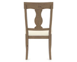 Canadel Champlain Dining Chair 5077 in YJ Faux Leather and 25 Pecan Washed, back view