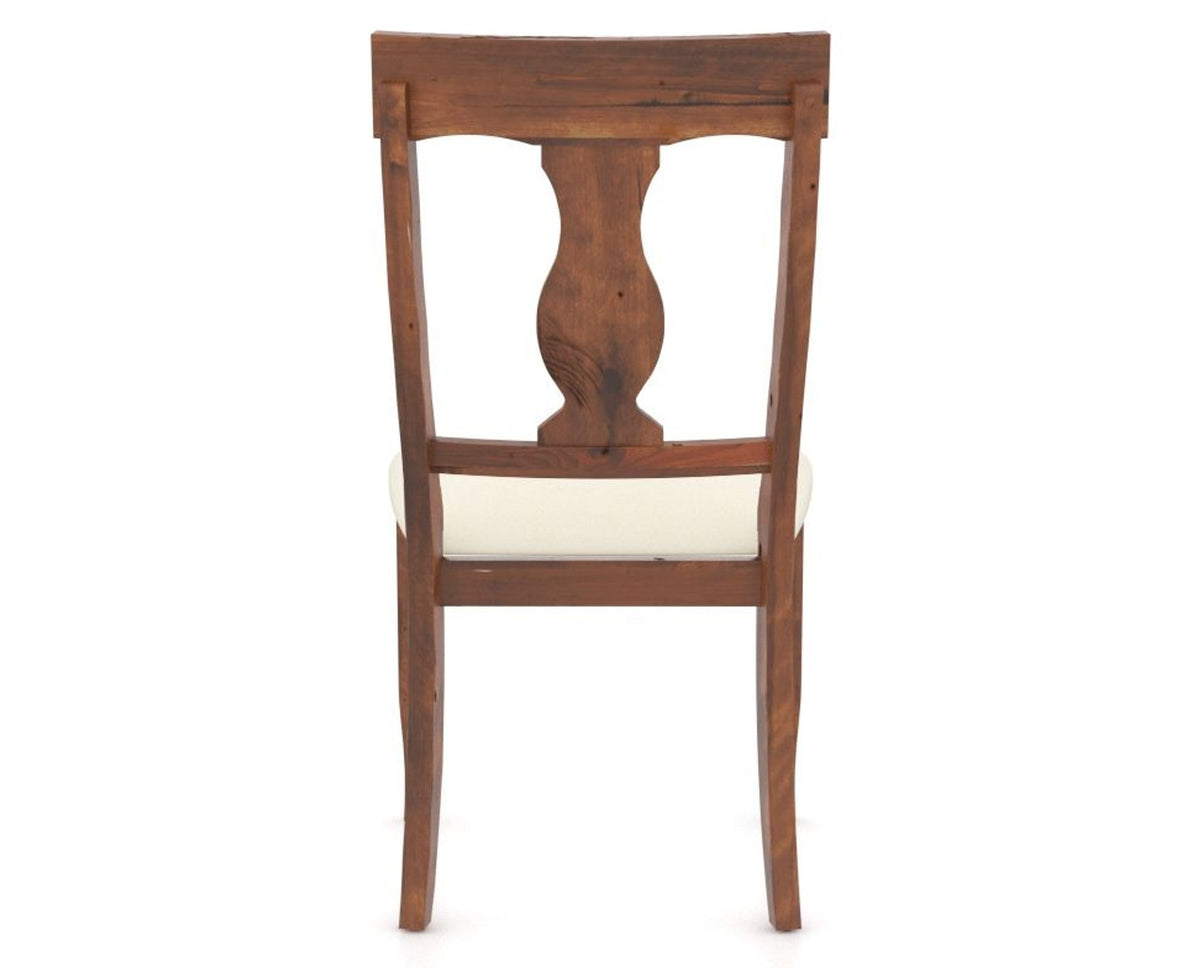 Canadel Champlain Dining Chair 5077 in YJ Faux Leather and 33 Spice Washed, back view
