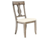Canadel Champlain Dining Chair 5077 in YJ Faux Leather and 72 Heritage Nature, three-quarter view