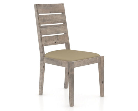 Canadel Loft Dining Chair 5148 in XY Faux Leather and 08 Shadow, three-quarter view