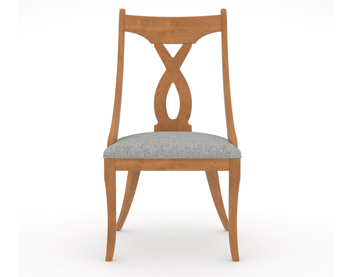 Canadel Upholstered Dining Chair 5160 in 7C Fabric and 01 Honey Washed, front view