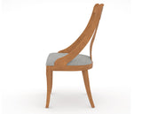 Canadel Upholstered Dining Chair 5160 in 7C Fabric and 01 Honey Washed, side view