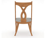 Canadel Upholstered Dining Chair 5160 in 7C Fabric and 01 Honey Washed, back view