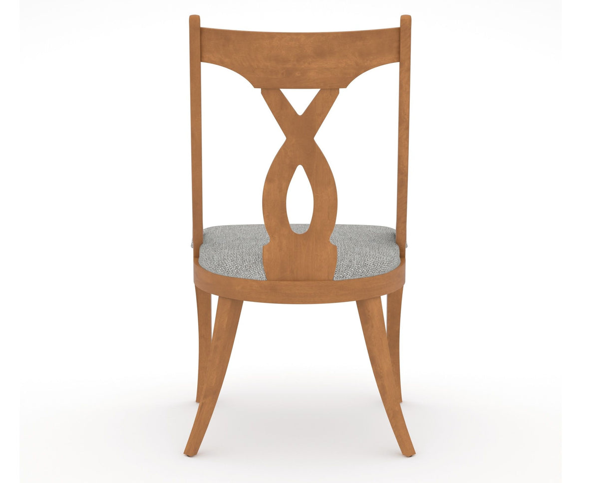 Canadel Upholstered Dining Chair 5160 in 7C Fabric and 01 Honey Washed, back view
