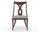 Canadel Upholstered Dining Chair 5160 in 7C Fabric and 19 Cognac Washed, front view