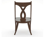 Canadel Upholstered Dining Chair 5160 in 7C Fabric and 19 Cognac Washed, back view