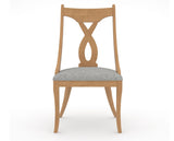 Canadel Upholstered Dining Chair 5160 in 7C Fabric and 20 Caramel Washed, front view