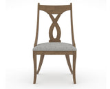 Canadel Upholstered Dining Chair 5160 in 7C Fabric and 25 Pecan Washed, front view