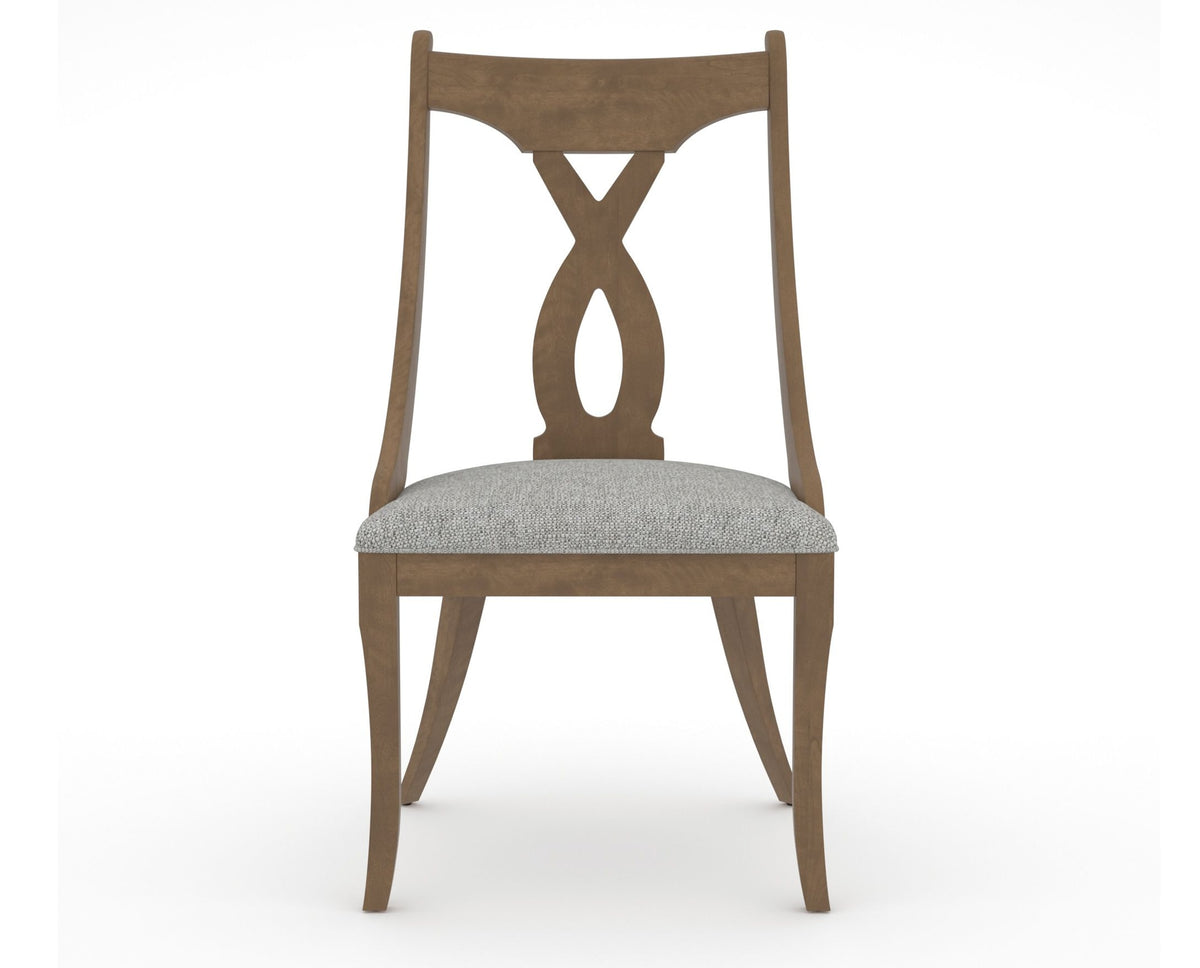 Canadel Upholstered Dining Chair 5160 in 7C Fabric and 25 Pecan Washed, front view