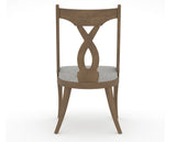 Canadel Upholstered Dining Chair 5160 in 7C Fabric and 25 Pecan Washed, back view