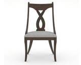 Canadel Upholstered Dining Chair 5160 in 7C Fabric and 29 Hazelnut Washed, front view