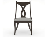 Canadel Upholstered Dining Chair 5160 in 7C Fabric and 59 Davy's Grey, front view