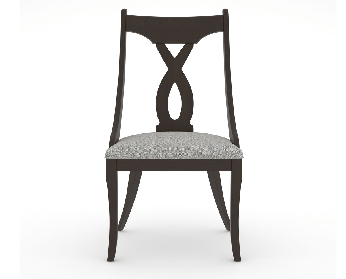 Canadel Upholstered Dining Chair 5160 in 7C Fabric and 59 Davy's Grey, front view
