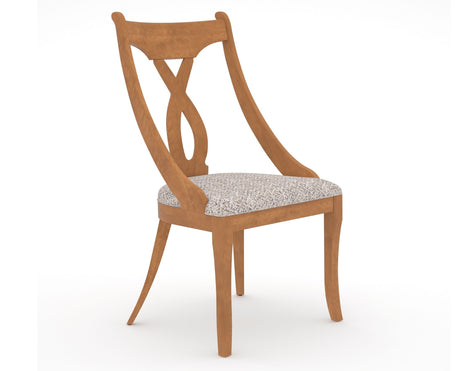 Canadel Upholstered Dining Chair 5160 in FP Crypton® and 01 Honey Washed, three-quarter view