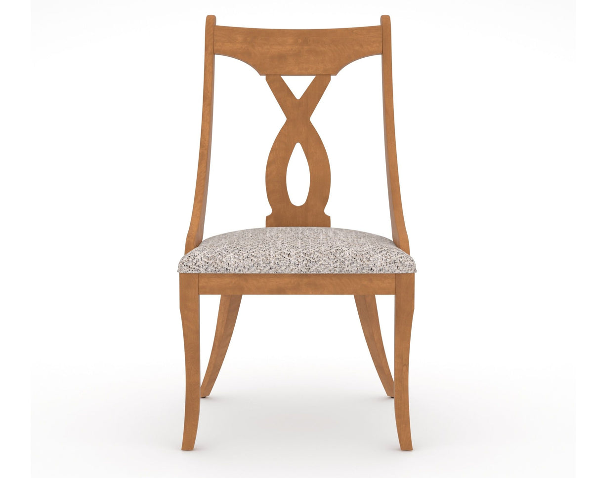 Canadel Upholstered Dining Chair 5160 in FP Crypton® and 01 Honey Washed, front view
