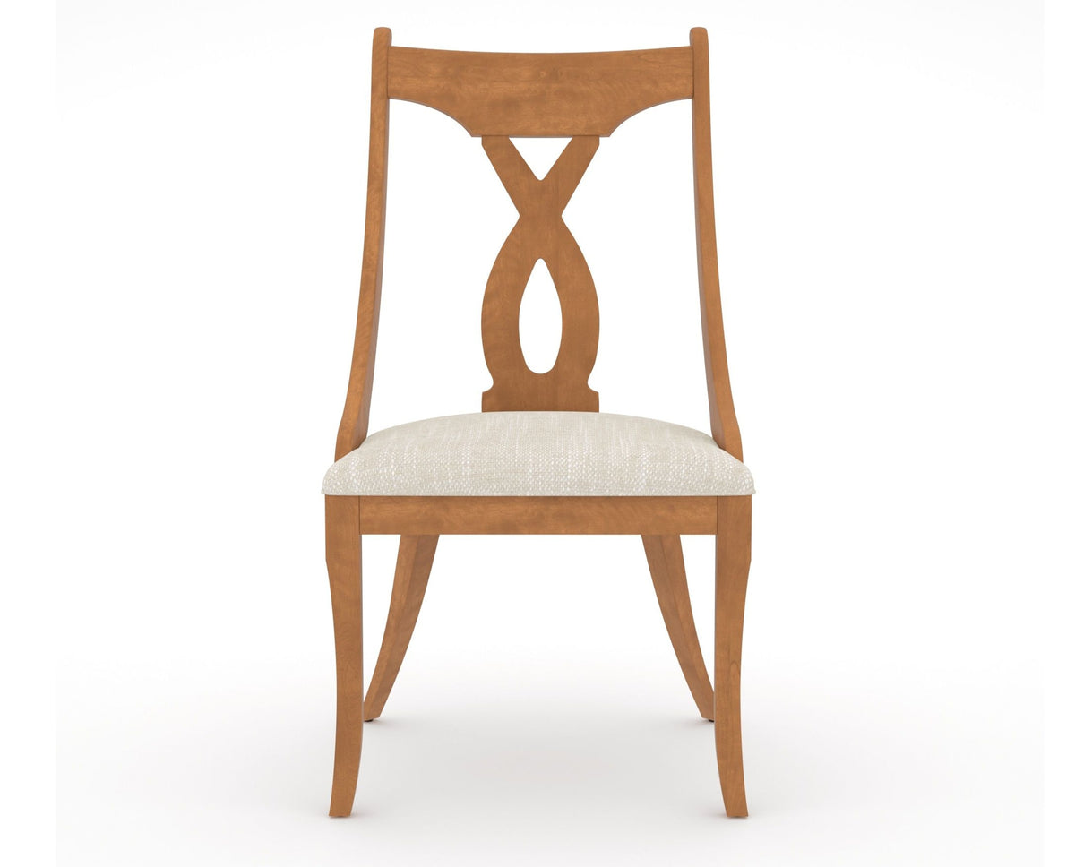 Canadel Upholstered Dining Chair 5160 in FT InsideOut® and 01 Honey Washed, front view