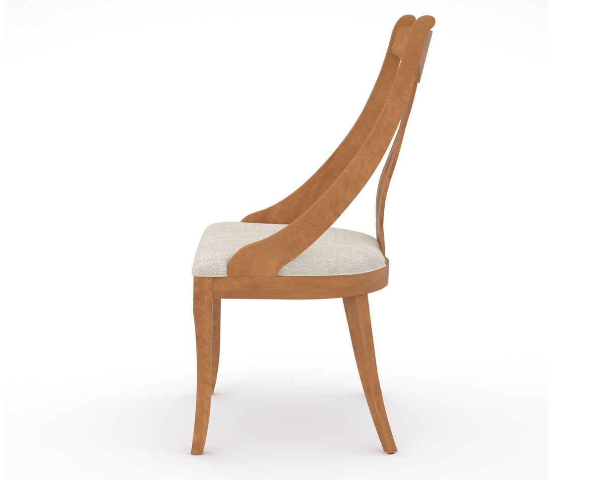 Canadel Upholstered Dining Chair 5160 in FT InsideOut® and 01 Honey Washed, side view