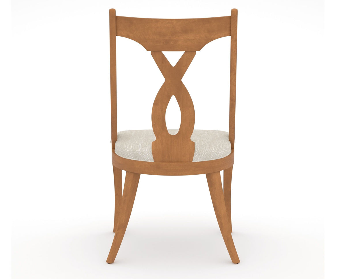 Canadel Upholstered Dining Chair 5160 in FT InsideOut® and 01 Honey Washed, back view