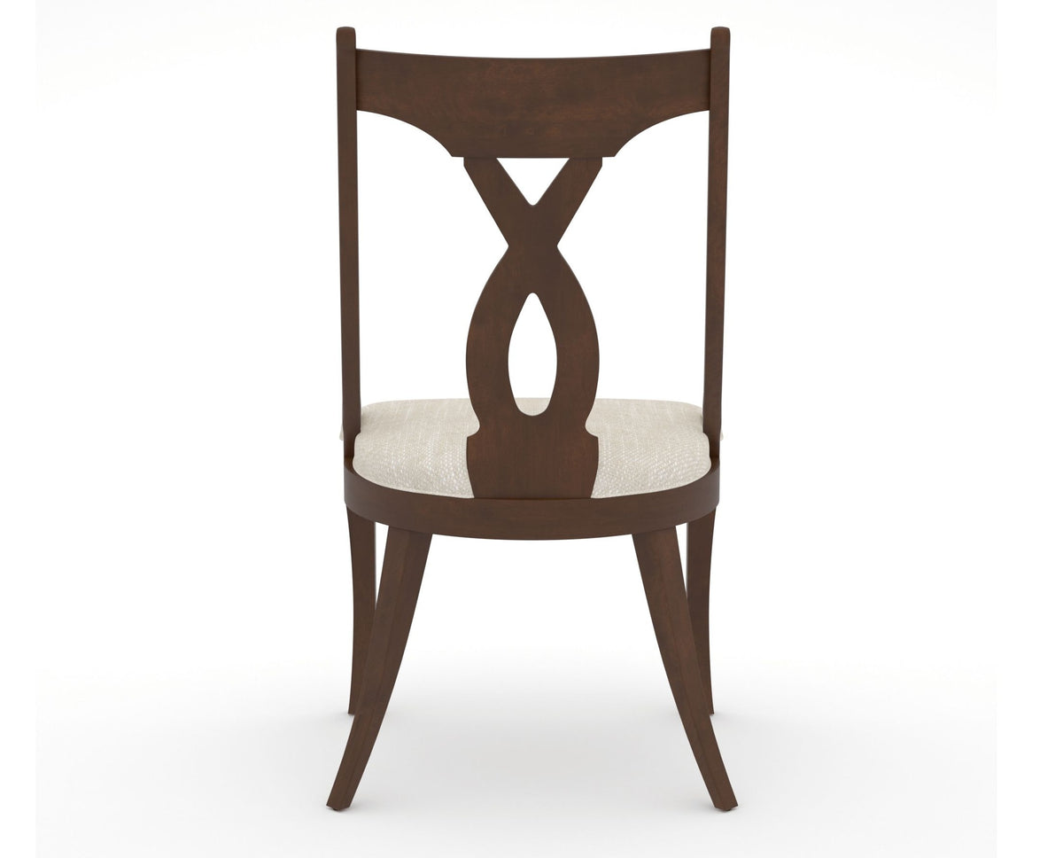 Canadel Upholstered Dining Chair 5160 in FT InsideOut® and 19 Cognac Washed, back view