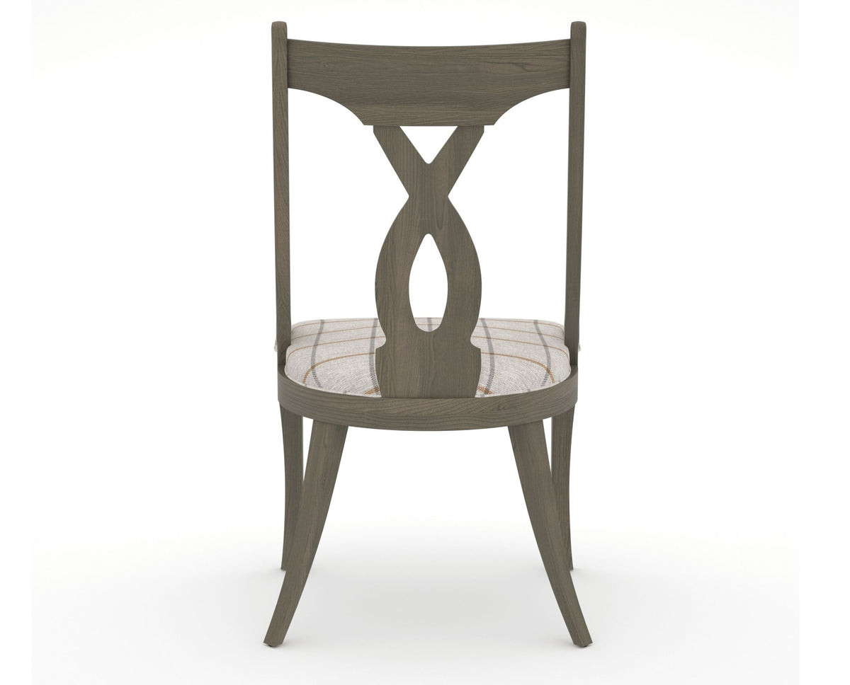 Canadel Upholstered Dining Chair 5160 in OZ Fabric and 08 Shadow, back view