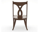Canadel Upholstered Dining Chair 5160 in OZ Fabric and 19 Cognac Washed, back view