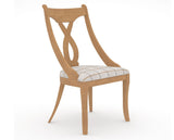 Canadel Upholstered Dining Chair 5160 in OZ Fabric and 20 Caramel Washed, three-quarter view
