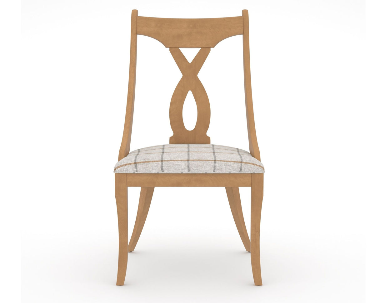 Canadel Upholstered Dining Chair 5160 in OZ Fabric and 20 Caramel Washed, front view