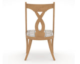 Canadel Upholstered Dining Chair 5160 in OZ Fabric and 20 Caramel Washed, back view