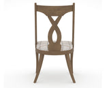 Canadel Upholstered Dining Chair 5160 in OZ Fabric and 25 Pecan Washed, back view