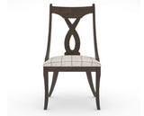 Canadel Upholstered Dining Chair 5160 in OZ Fabric and 29 Hazelnut Washed, front view