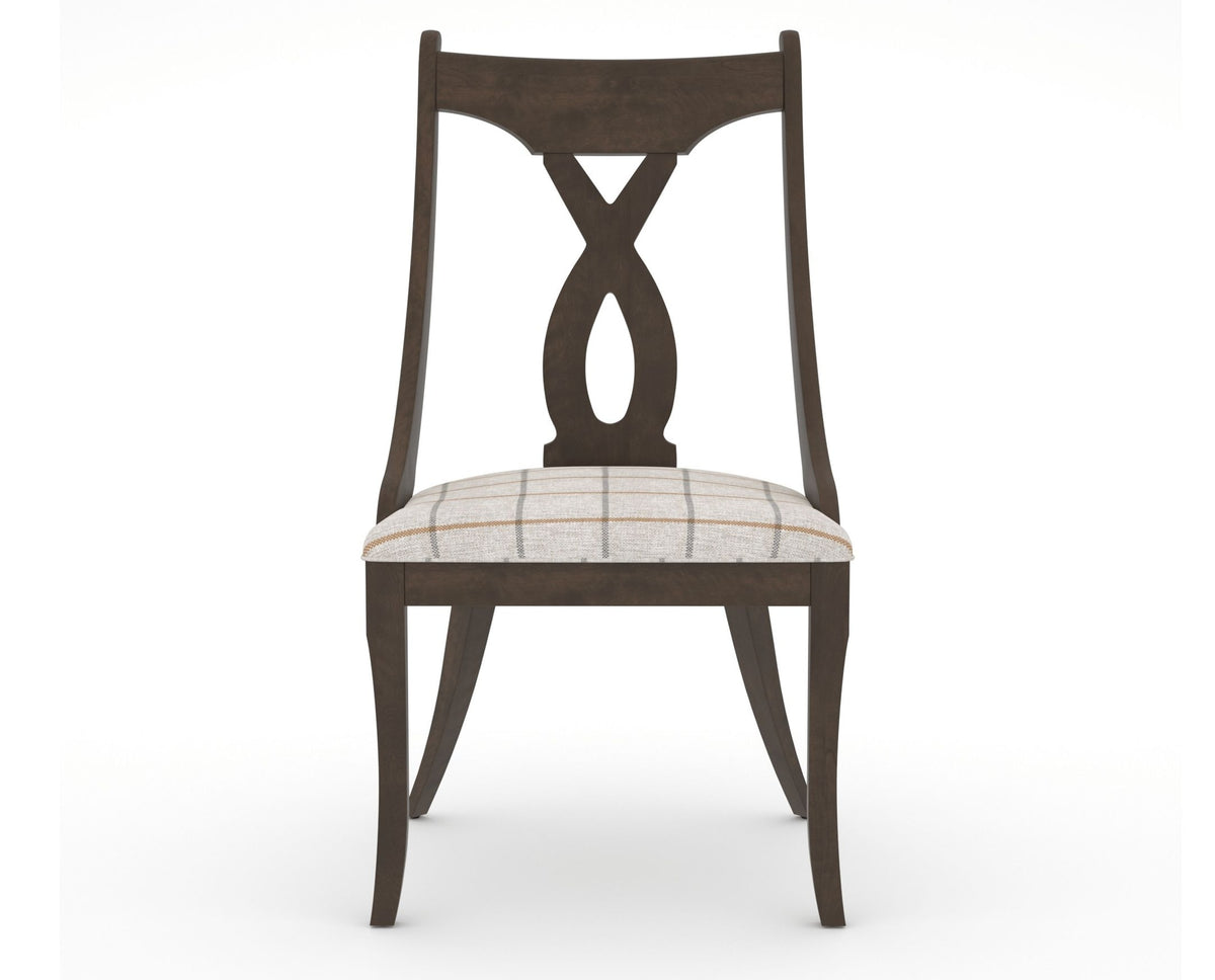 Canadel Upholstered Dining Chair 5160 in OZ Fabric and 29 Hazelnut Washed, front view
