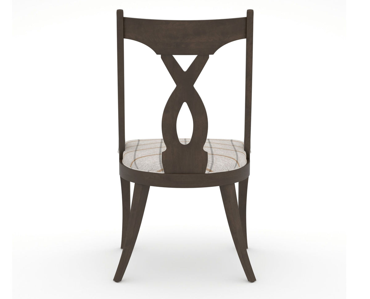 Canadel Upholstered Dining Chair 5160 in OZ Fabric and 29 Hazelnut Washed, back view