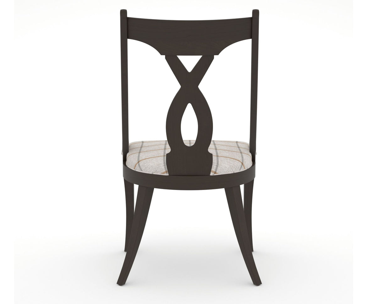 Canadel Upholstered Dining Chair 5160 in OZ Fabric and 59 Davy's Grey, back view