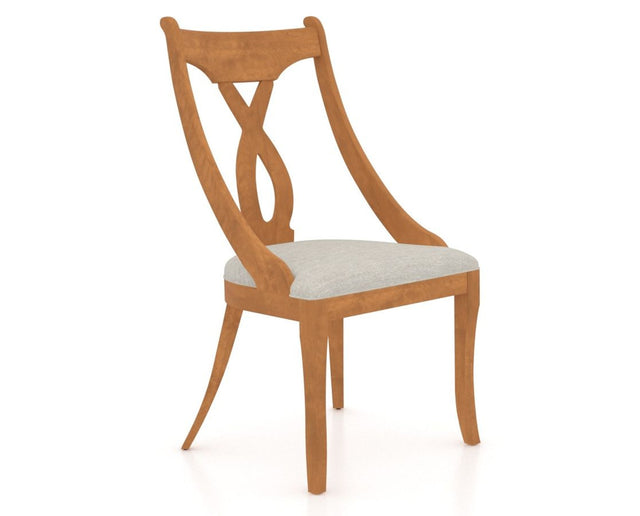 Canadel Upholstered Dining Chair 5160 in Honey Washed, three-quarter view