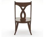 Canadel Upholstered Dining Chair 5160 in TB Fabric and 19 Cognac Washed, back view