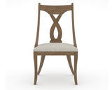 Canadel Upholstered Dining Chair 5160 in TB Fabric and 25 Pecan Washed, front view