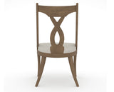 Canadel Upholstered Dining Chair 5160 in TB Fabric and 25 Pecan Washed, back view