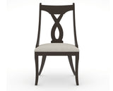 Canadel Upholstered Dining Chair 5160 in TB Fabric and 59 Davy's Grey, front view