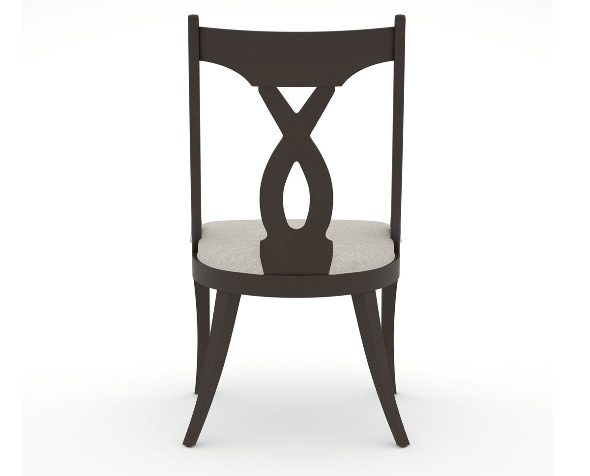 Canadel Upholstered Dining Chair 5160 in TB Fabric and 59 Davy's Grey, back view