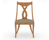 Canadel Upholstered Dining Chair 5160 in XY Faux Leather and 01 Honey Washed, front view