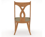 Canadel Upholstered Dining Chair 5160 in XY Faux Leather and 01 Honey Washed, back view