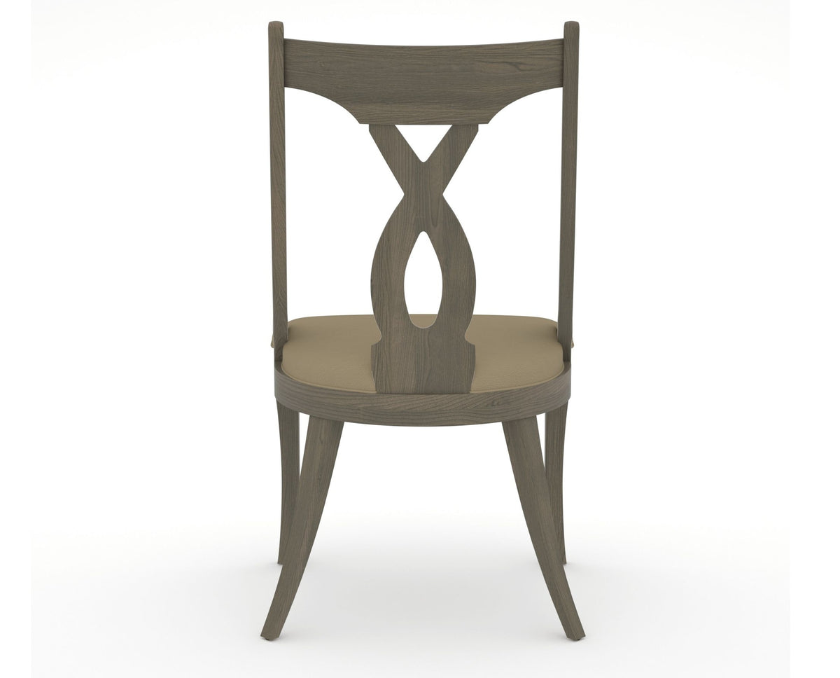 Canadel Upholstered Dining Chair 5160 in XY Faux Leather and 08 Shadow, back view