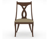 Canadel Upholstered Dining Chair 5160 in XY Faux Leather and 19 Cognac Washed, front view