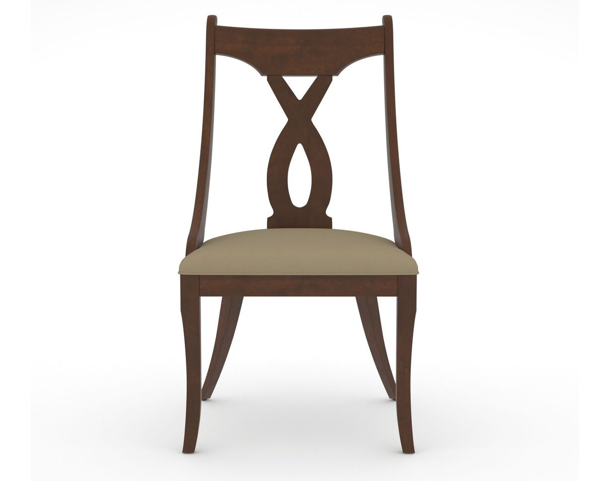 Canadel Upholstered Dining Chair 5160 in XY Faux Leather and 19 Cognac Washed, front view