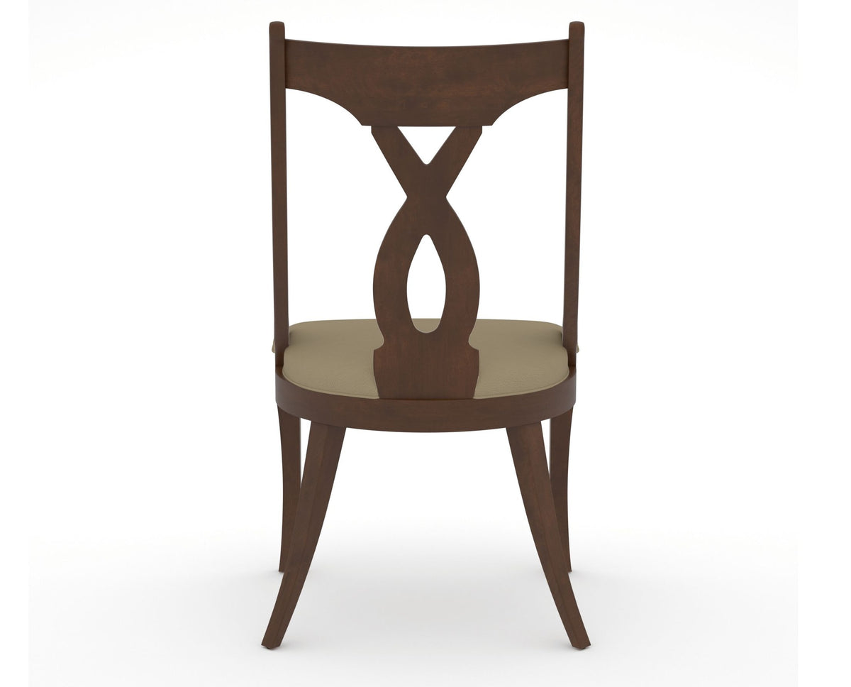 Canadel Upholstered Dining Chair 5160 in XY Faux Leather and 19 Cognac Washed, back view