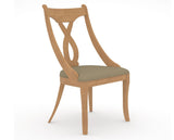 Canadel Upholstered Dining Chair 5160 in XY Faux Leather and 20 Caramel Washed, three-quarter view