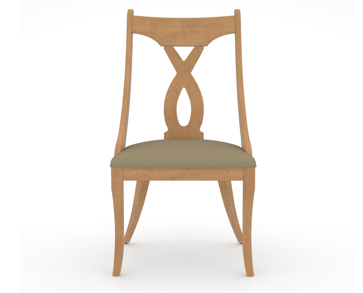 Canadel Upholstered Dining Chair 5160 in XY Faux Leather and 20 Caramel Washed, front view