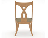 Canadel Upholstered Dining Chair 5160 in XY Faux Leather and 20 Caramel Washed, back view