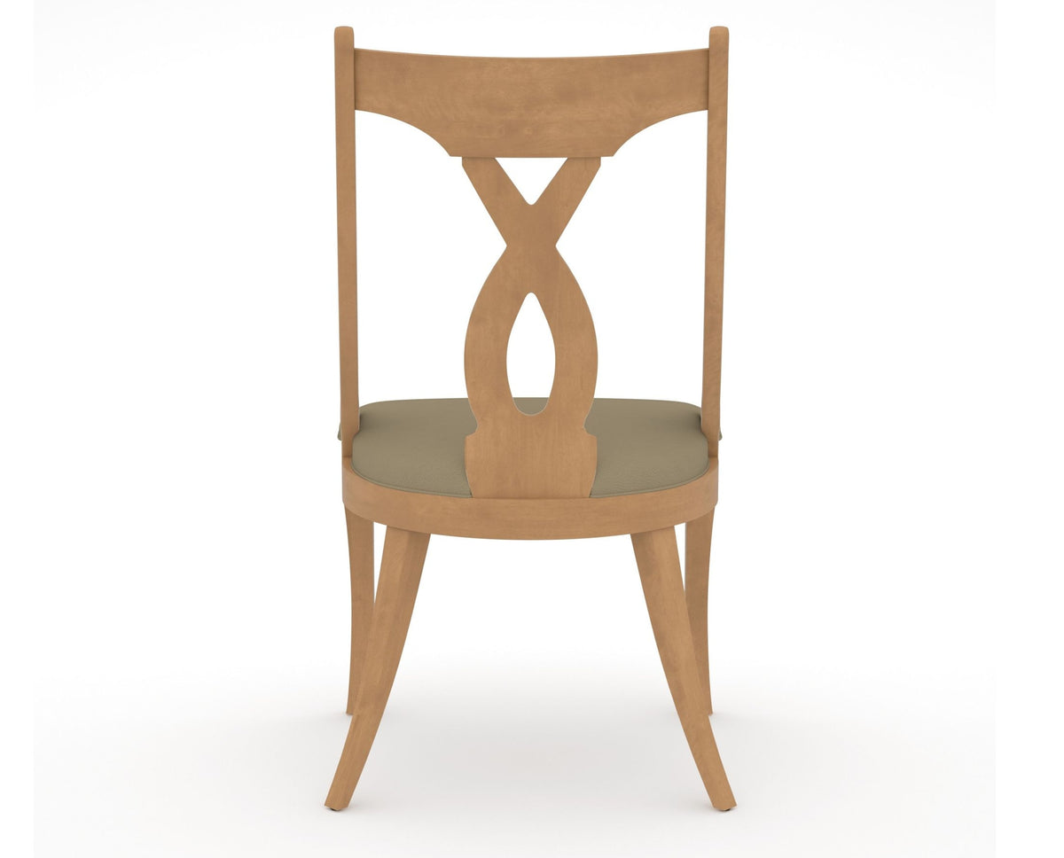 Canadel Upholstered Dining Chair 5160 in XY Faux Leather and 20 Caramel Washed, back view